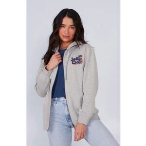 Salty Crew Full Zip Hoodie Grey Women's Size M